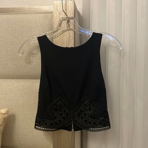 BEBE crop lace tank top